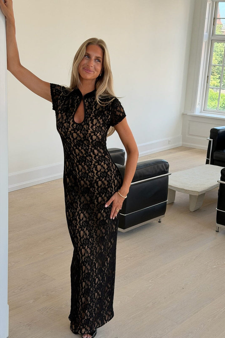 BYIC - Cleoic Long Dress A25387 - Black Lace