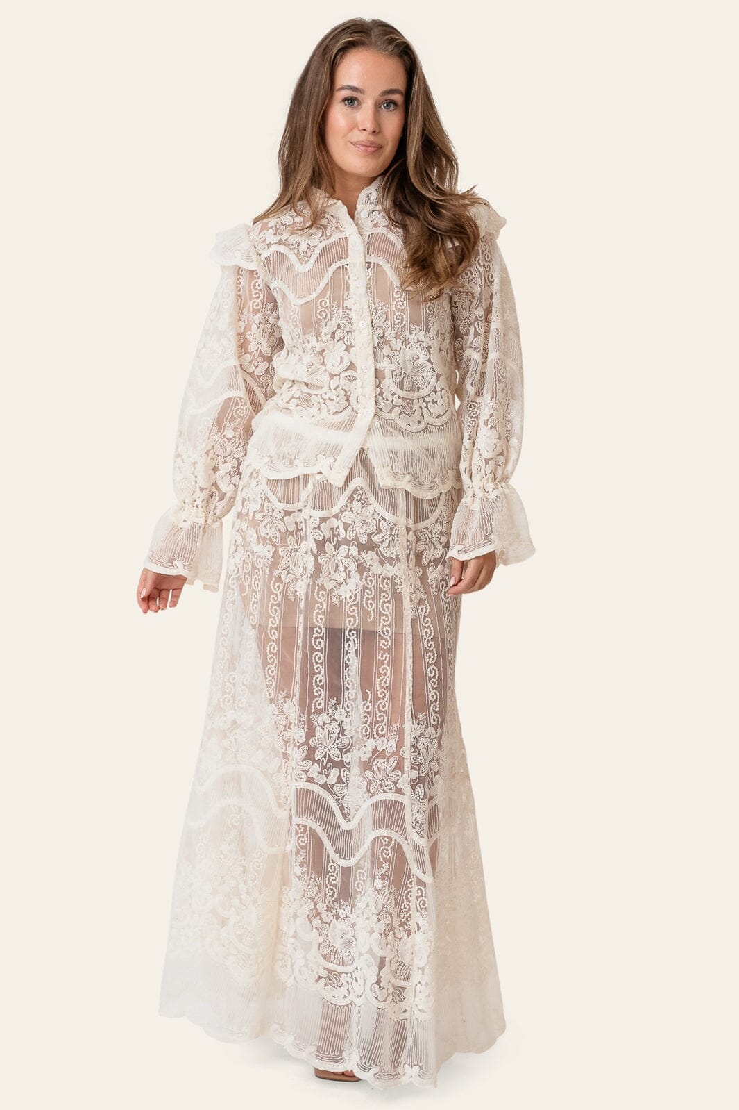 BYIC - Ellinoric Lace Maxi Skirt 2565 - Off White