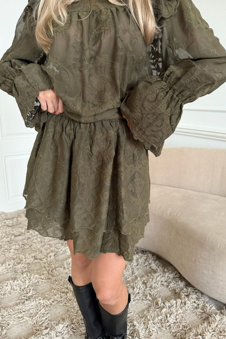 BYIC - Ellinoric Lace Mini Skirt 2576 - Vintage Olive