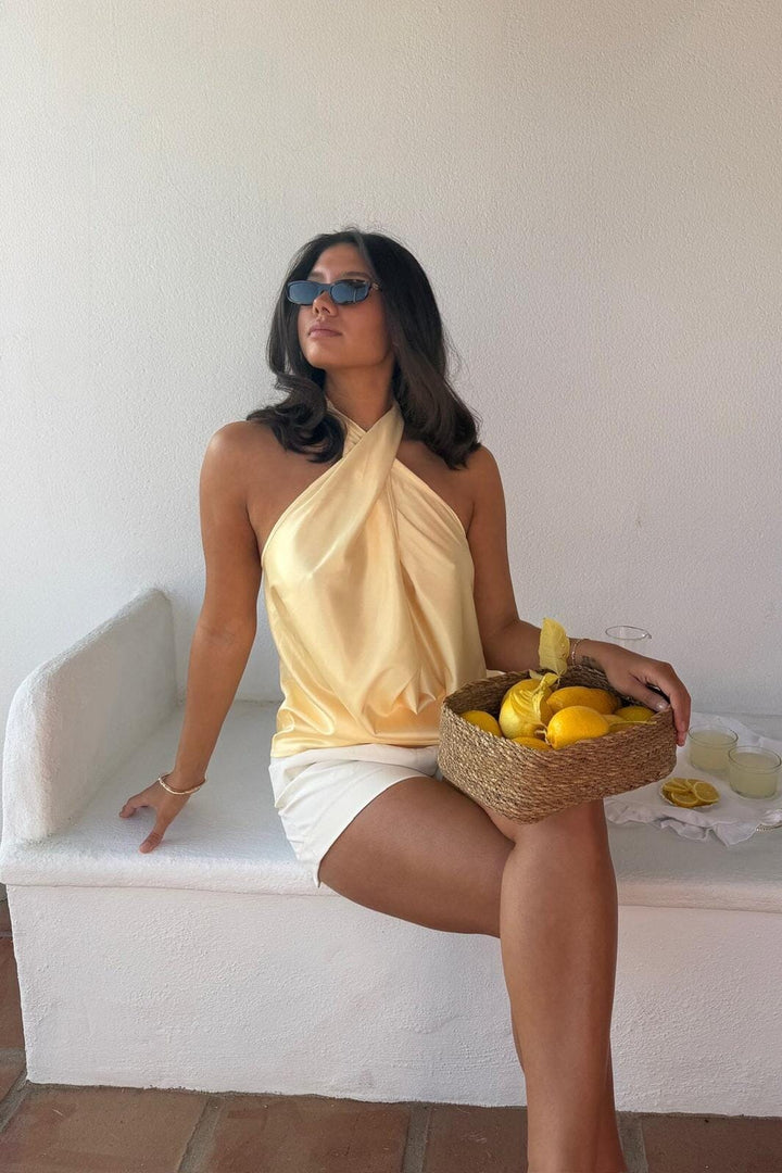 BYIC - Hollyic Wrap Top A2553 - Yellow T-shirts 