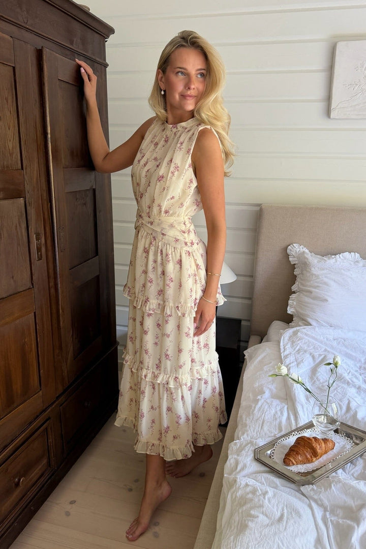 BYIC - Jasminic Long Dress A25265 - Off White Vintage Rose Kjoler 