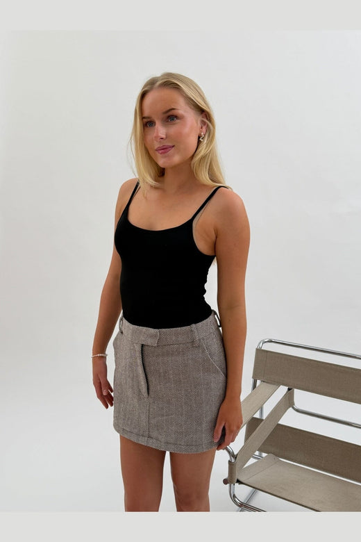 BYIC - Kaiaic Mini Skirt A25486 - Brown Stripes