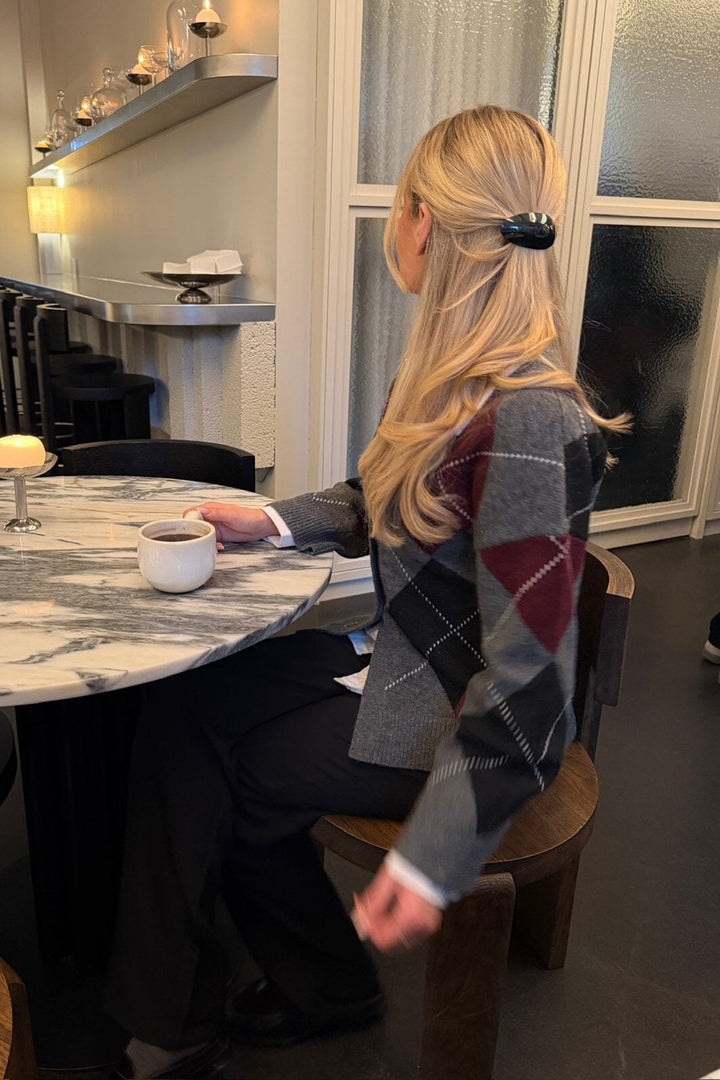 BYIC - Karmaic Fitted Cardigan H081 - Grey Argyle