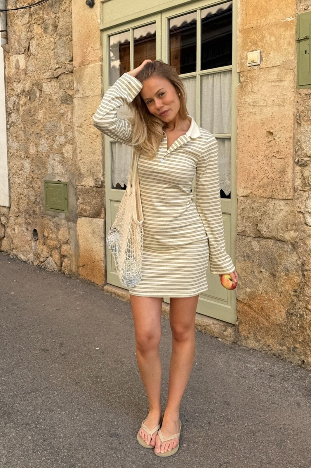 BYIC - Livaic Polo Dress A23995 - Yellow Stripes