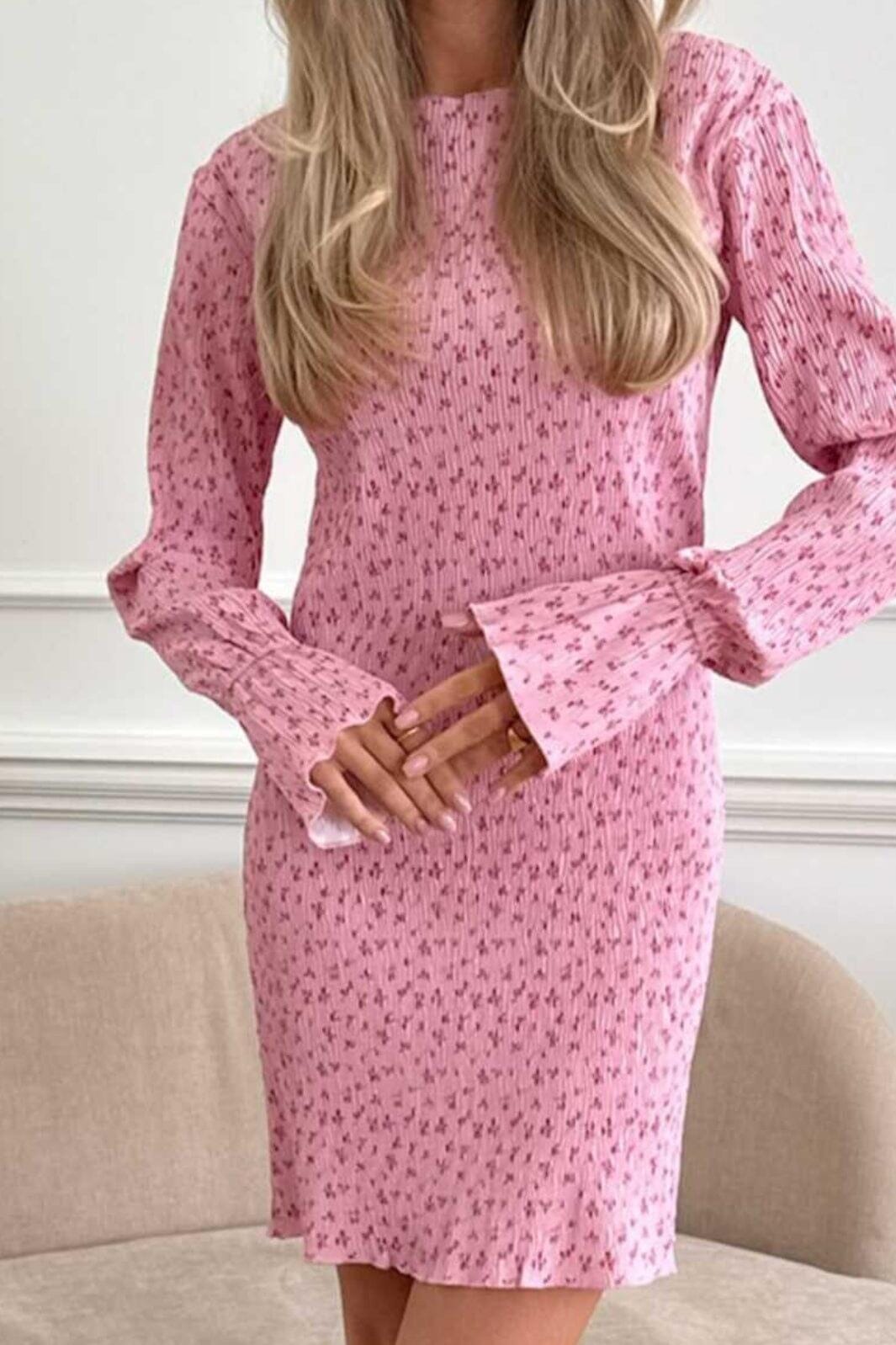 BYIC - Odineic Dress A23833 - Pink Tiny Blossom