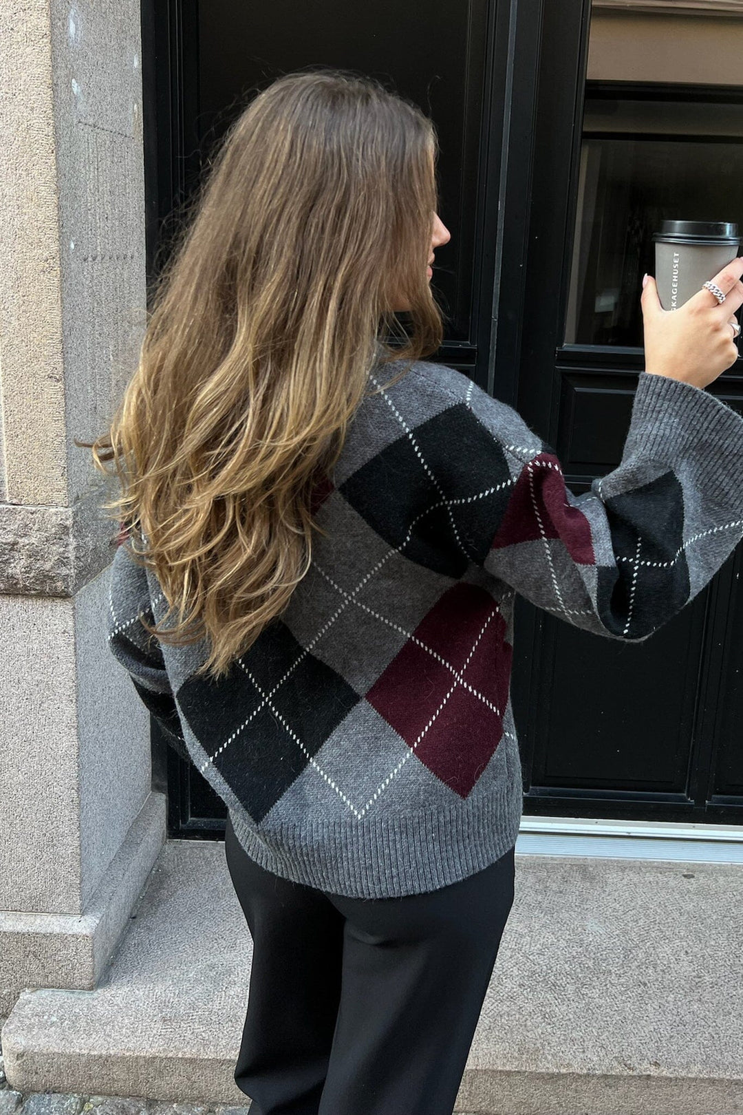 BYIC - Saschaic Cardigan D076 - Grey Argyle Cardigans 