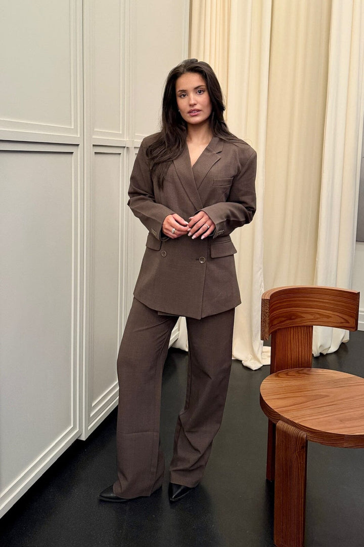 BYIC - Signatureic Double Breasted Blazer A23987 - Dark Brown