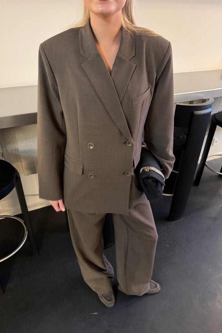 BYIC - Signatureic Double Breasted Blazer A23987 - Dark Brown Blazere 