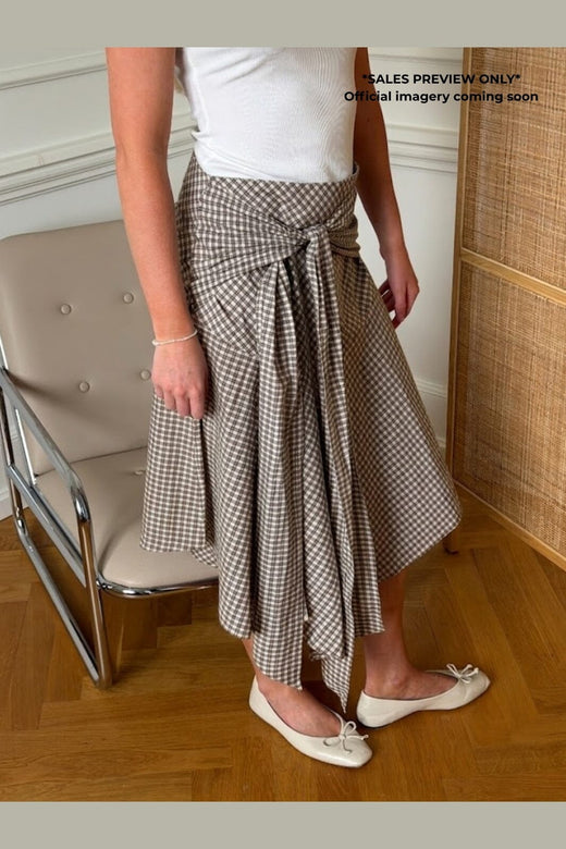 BYIC - Siriic Midi Skirt A25477 - Brown Checks