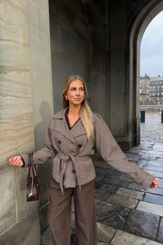 BYIC - Veraic Trenchcoat A25104 - Brown Checks Jakker 