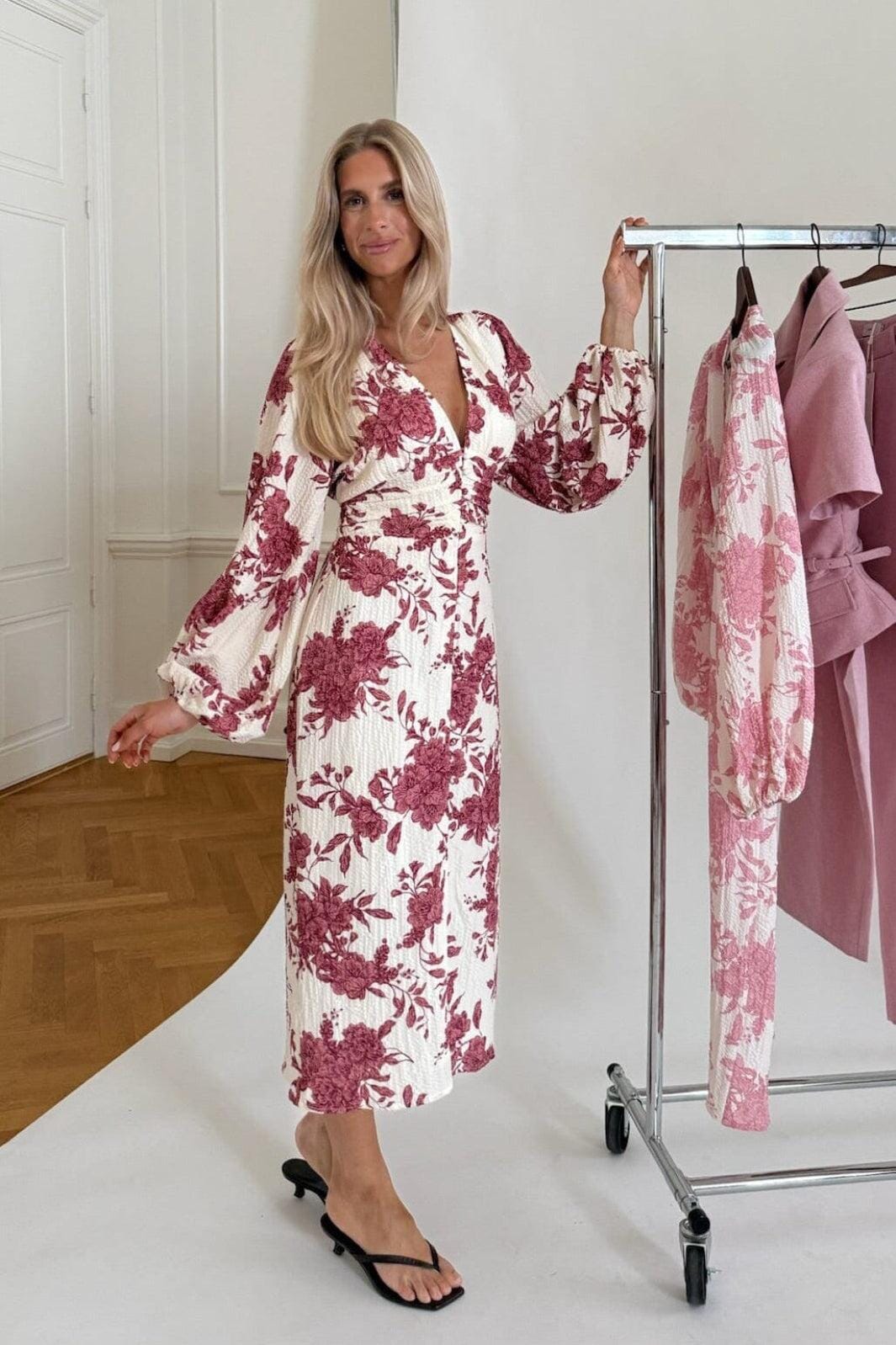 BYIC - Adaic Long Dress A23983 - Bordeaux Toile Print Kjoler 