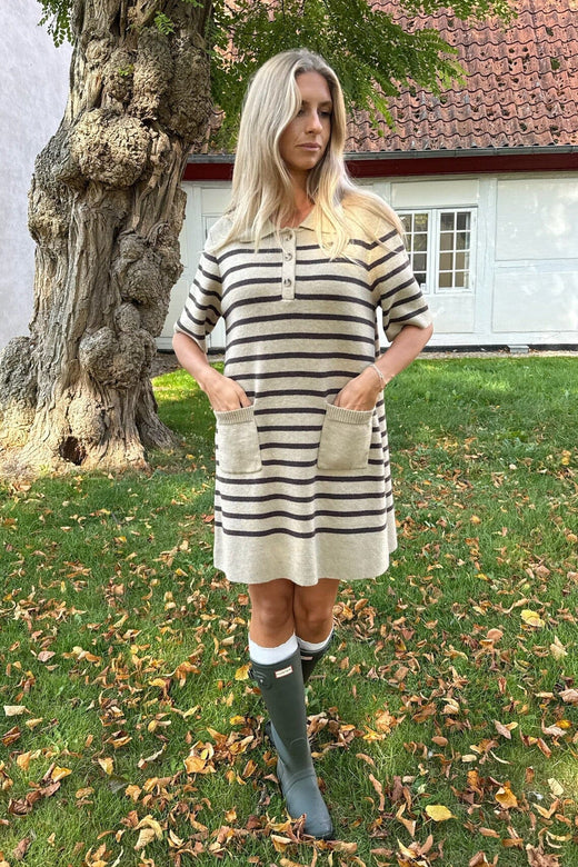 BYIC x Molly&My - Sific Knit Dress H097-3 - Brown Stripes Kjoler 