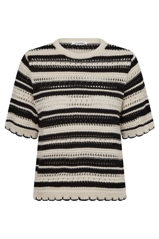 Co´Couture - 42018 Odettecc Stripe Ss O-Knit 504071 - 00005 - Green 