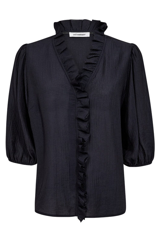 Co´Couture - Anikacc Frill Ss Shirt 35905 - 120 - Navy