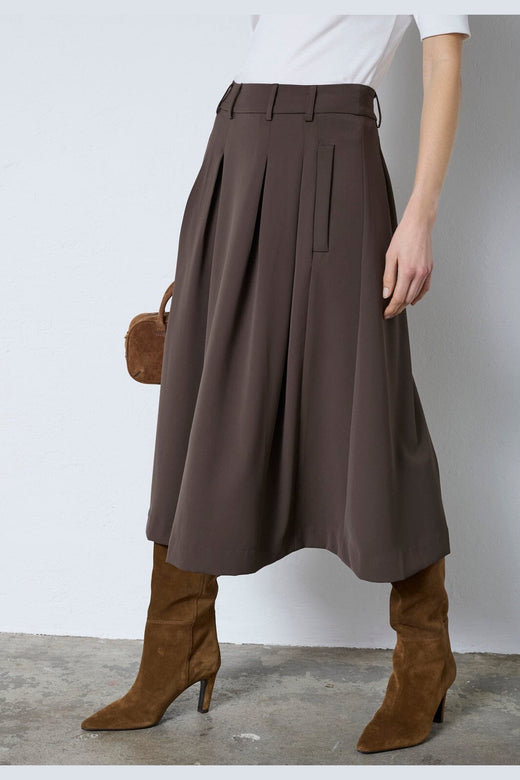 Co´Couture - Anyacc Midi Pleat Skirt 44040 - 83 - Mocca