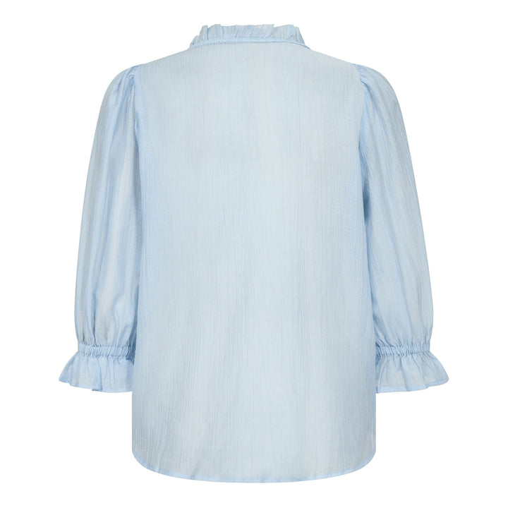 Co´Couture - Avicc Lace Ss V-Blouse 500169 - 40004 - Pale Blue Bluser 