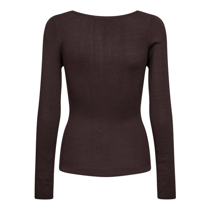Co´Couture - Clairecc Grandad Ls Blouse 500207 - 20003 - Dark Brown Bluser 