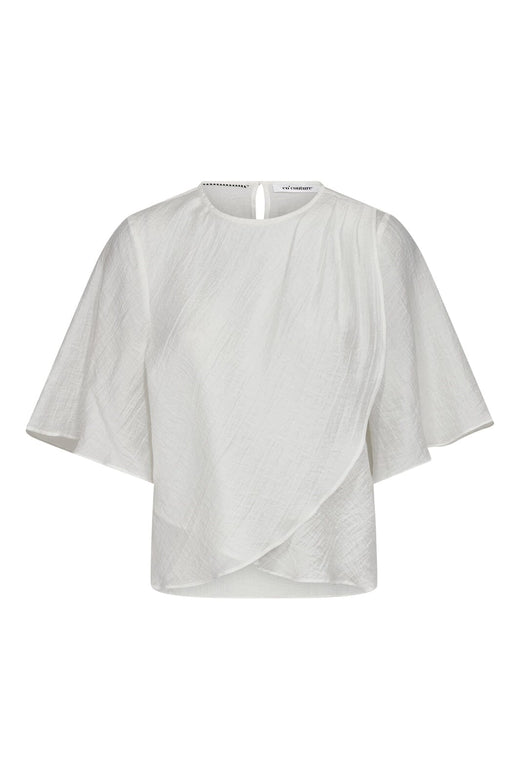 Co´Couture - Connycc Drape Ss Blouse 45093 - 4000 - White