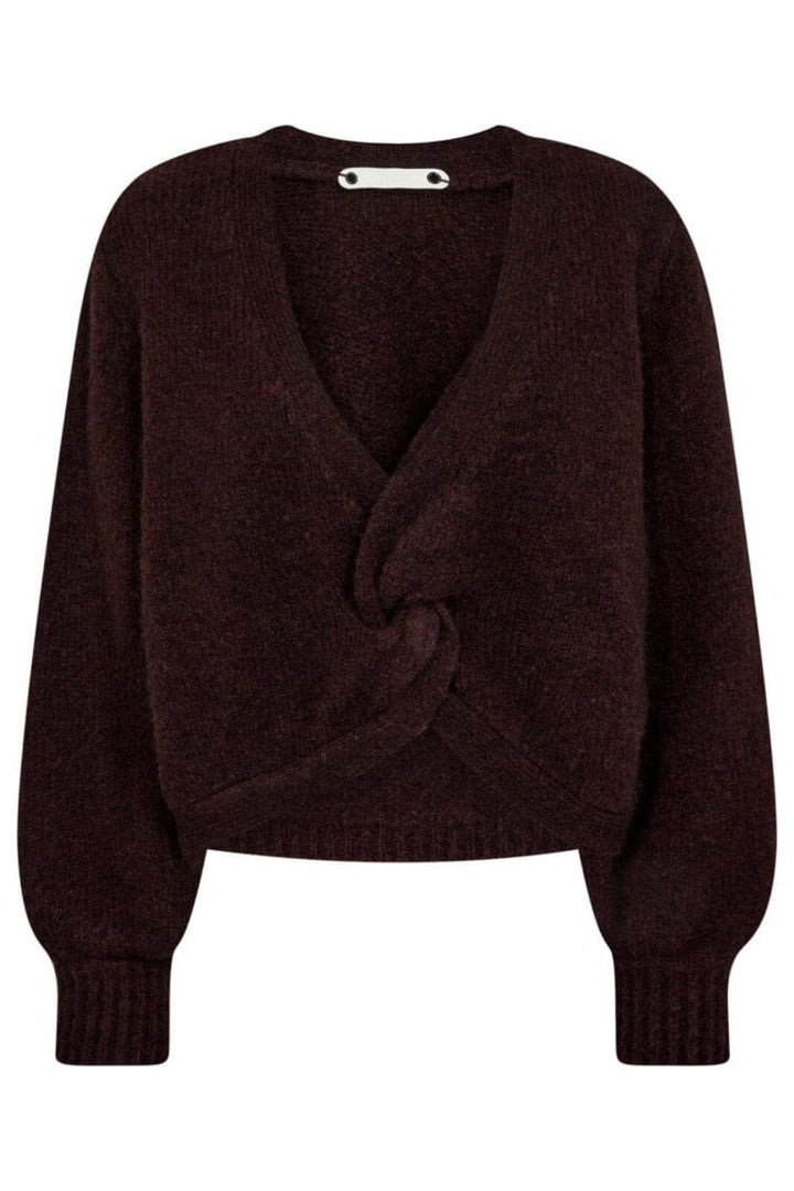 Co´Couture - Cozycc Twist Back Knit 32127 - 87 - Winered Strikbluser 