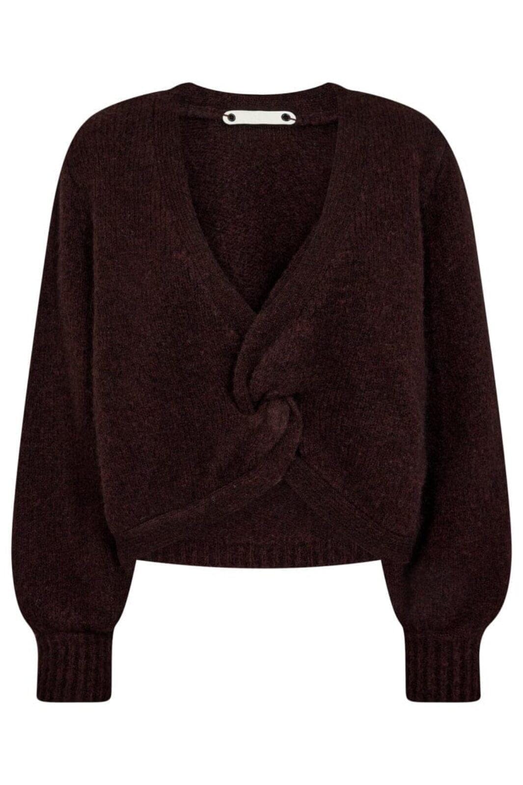 Co´Couture - Cozycc Twist Back Knit 32127 - 87 - Winered Strikbluser 