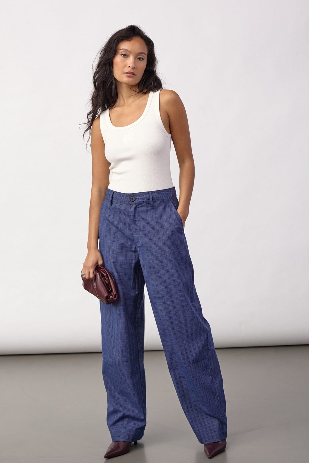 Co´Couture - Daxtercc Check Pant 500317 - 40002 - New Blue