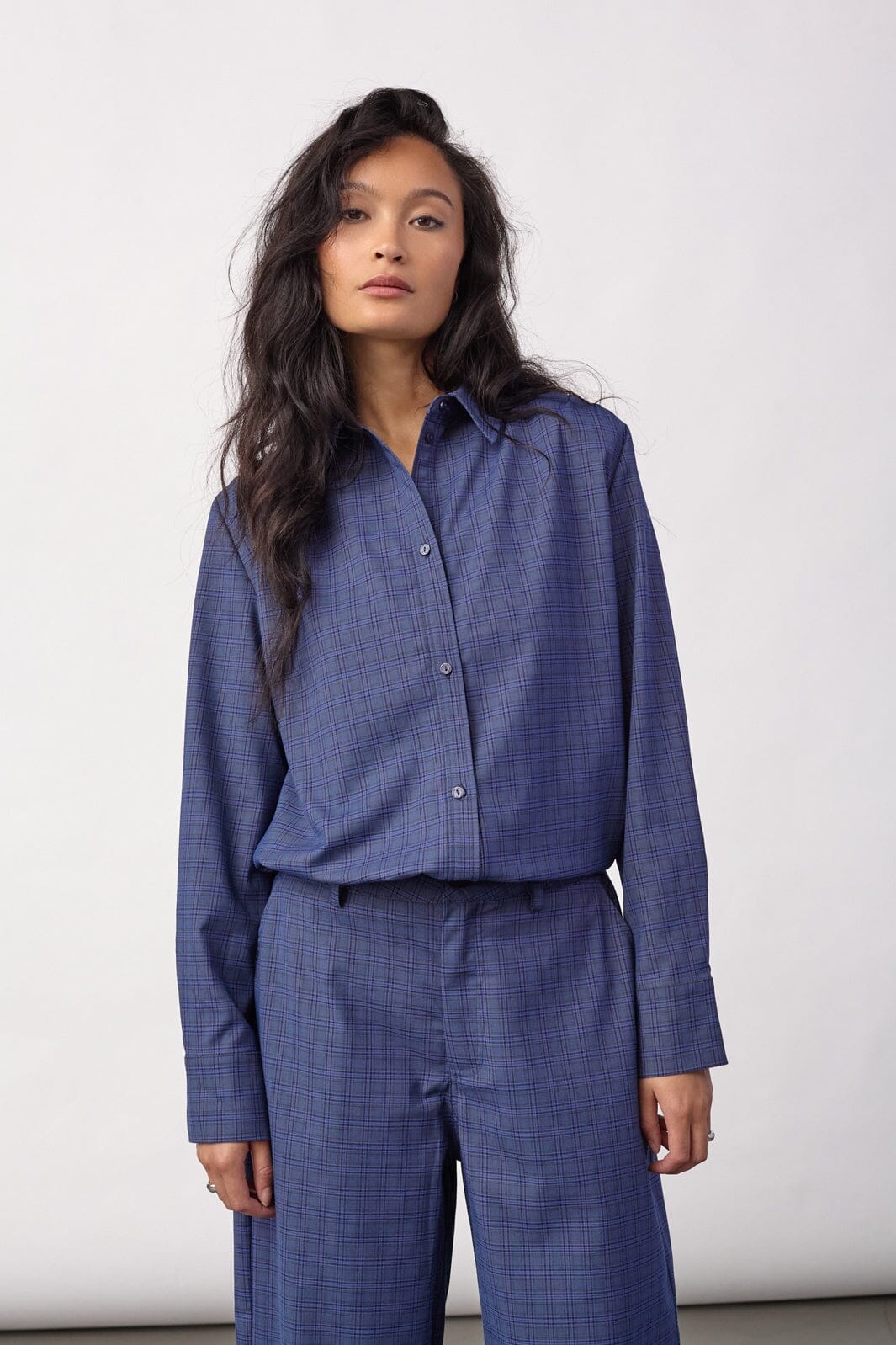 Co´Couture - Daxtercc Check Pleat Shirt 500316 - 40002 - New Blue
