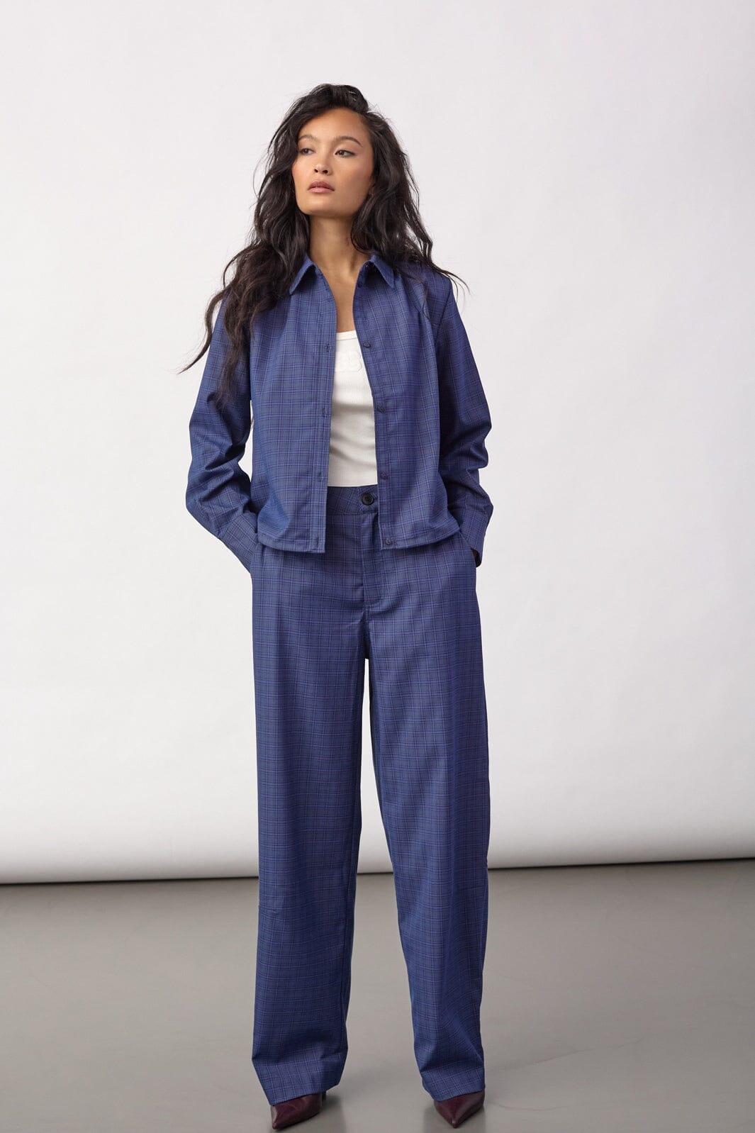 Co´Couture - Daxtercc Check Pleat Shirt 500316 - 40002 - New Blue