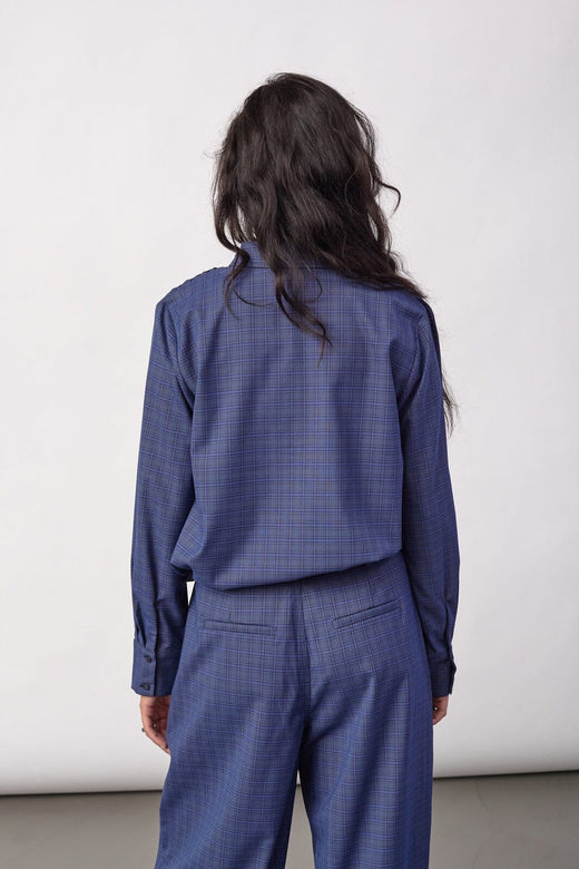 Co´Couture - Daxtercc Check Pleat Shirt 500316 - 40002 - New Blue