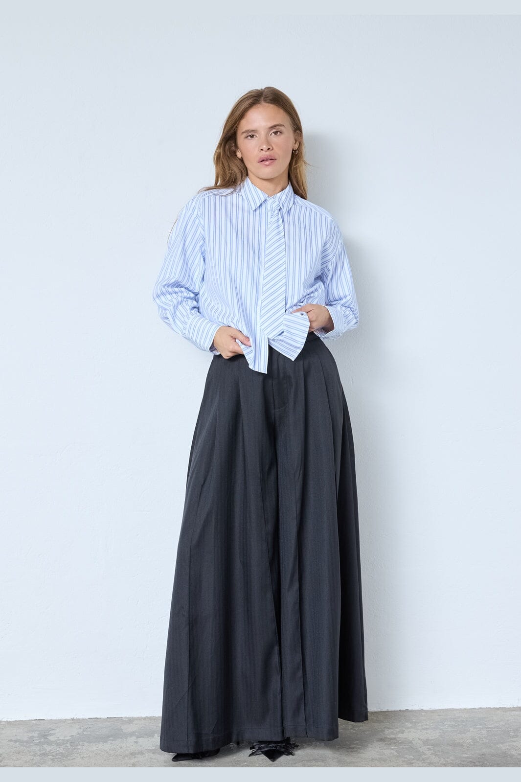 Co´Couture - Devincc Stripe Tie Shirt 45018 - 17 - Blue