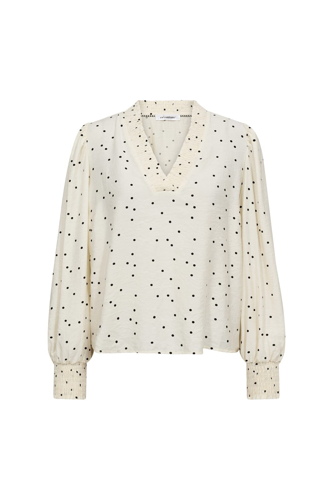 Co´Couture - Diemcc Dot V-Blouse 45062 - 1196 - Offwhite-Black
