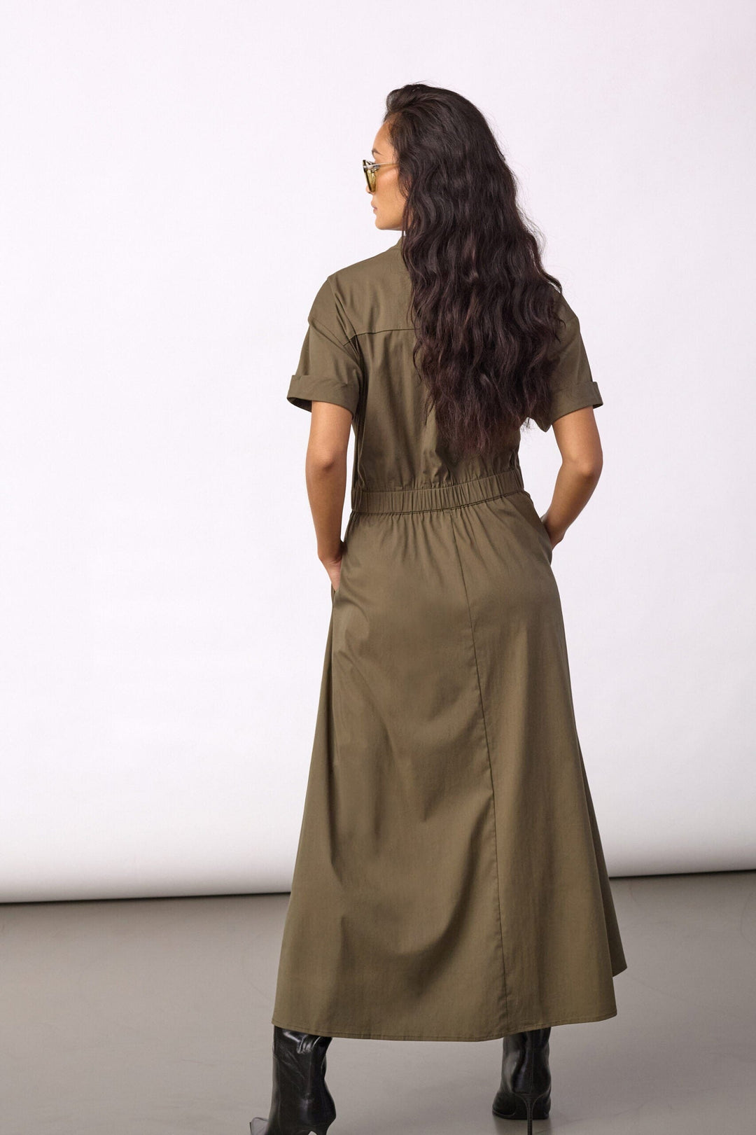 Co´Couture - Elaracc Ss Wrap Dress 500254 - 60009 - Olive Kjoler 