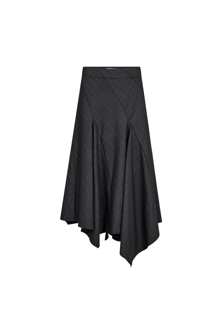 Co´Couture - Eloracc Check Asym Skirt 500309 - 65002 - Dark Grey