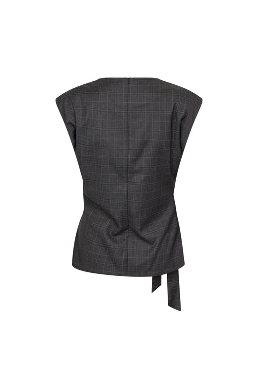 Co´Couture - Eloracc Check Pleat Top 500306 - 65002 - Dark Grey