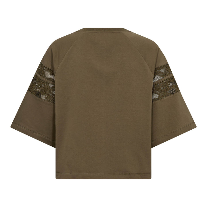 Co´Couture - Elycc 87 Lace Tee Sweat 500029 - 60004 - Army T-shirts 