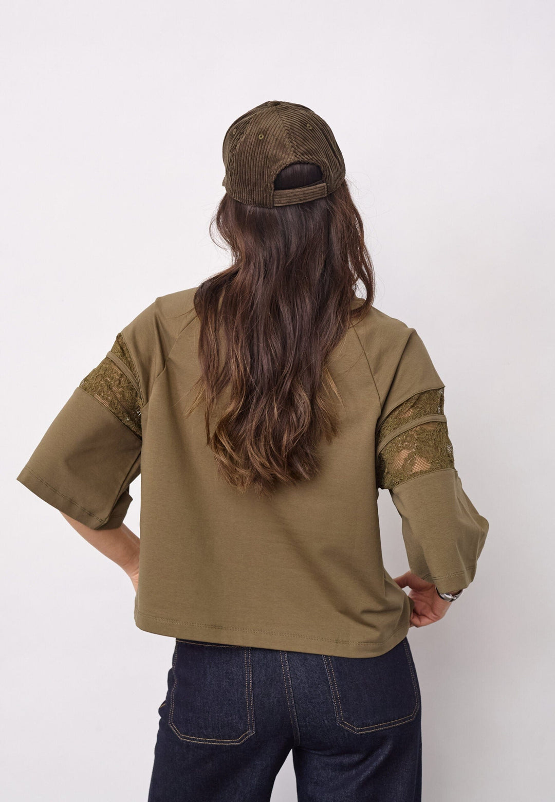 Co´Couture - Elycc 87 Lace Tee Sweat 500029 - 60004 - Army T-shirts 