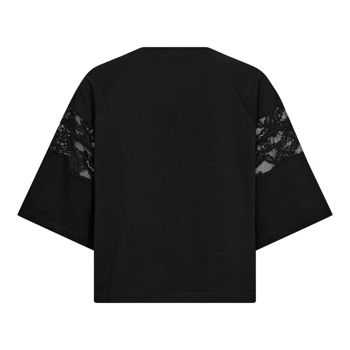 Co´Couture - Elycc 87 Lace Tee Sweat 500029 - 65001 - Black T-shirts 