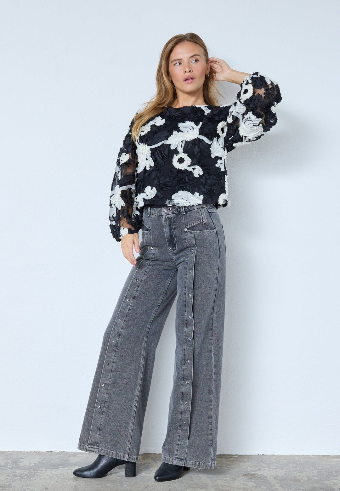 Co´Couture - Fleurcc Fluffy Blouse 35951 - 96 - Black Bluser 