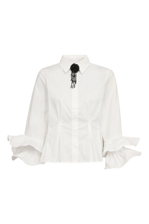 Co´Couture - Halencc Flare Pleat Shirt 500789 - 10001 - White