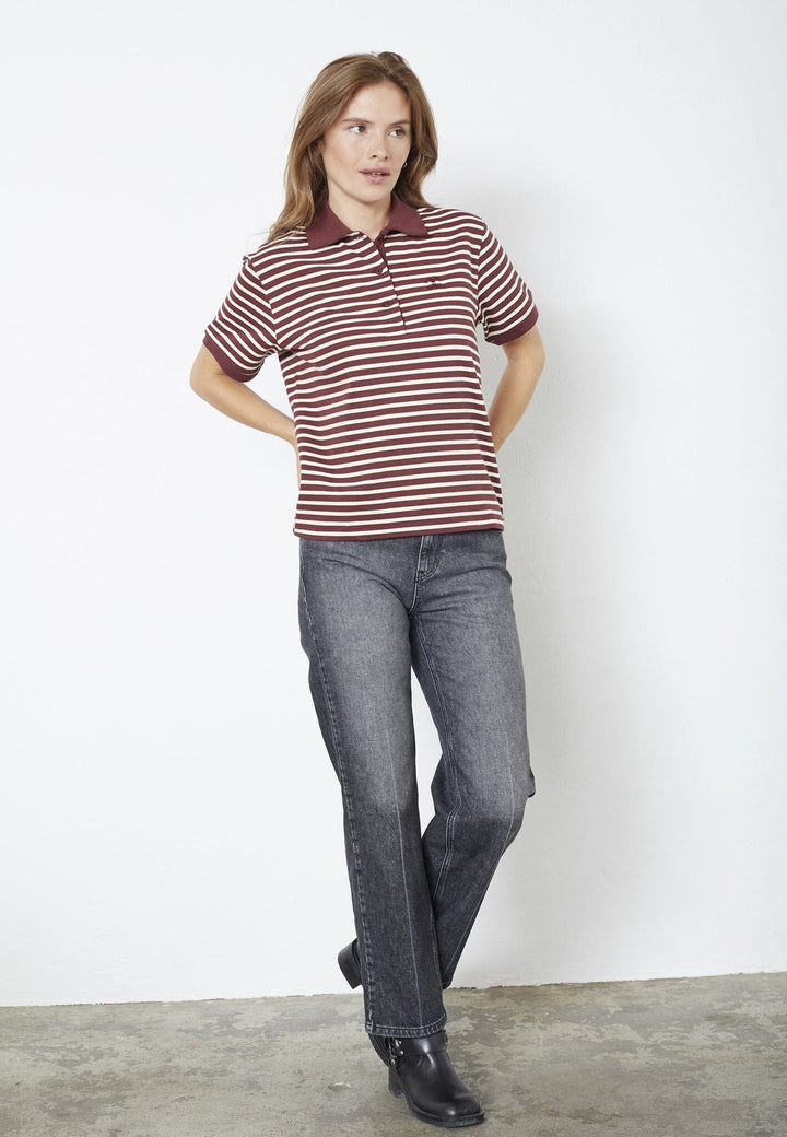 Co´Couture - Hayescc Polo Ss Tee 43006 - 87 - Winered T-shirts 