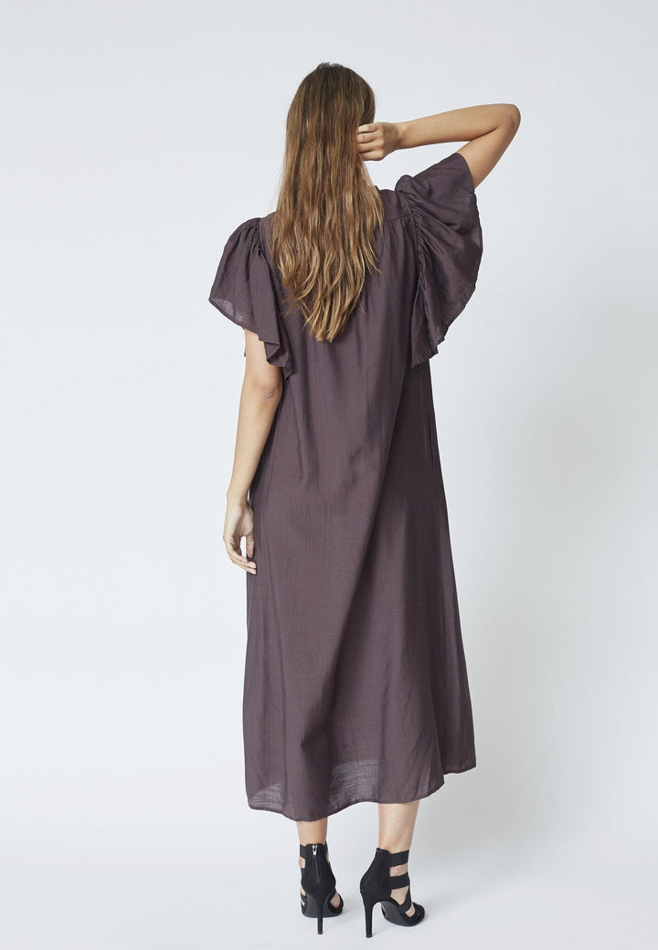 Co´Couture - Heracc Ss Frill Dress 36421 - 83 - Mocca Kjoler 