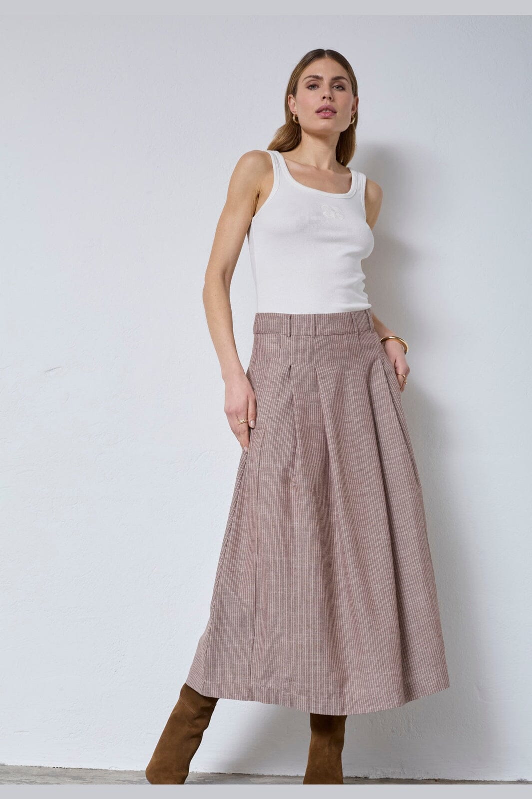 Co´Couture - Jihocc Anya Pleat Skirt 44041 - 46 - Brown