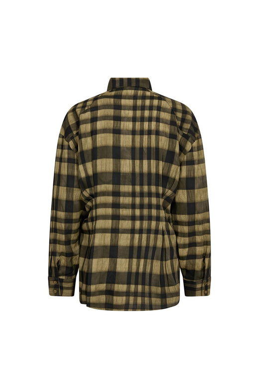 Co´Couture - Kyelcc Check Tie Pleat Shirt 500381 - 60004 - Army