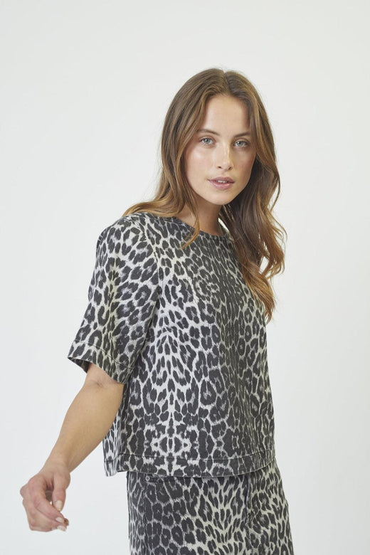 Co´Couture - Leocc Denim Blouse 35836 - 140 - Dark Grey Bluser 