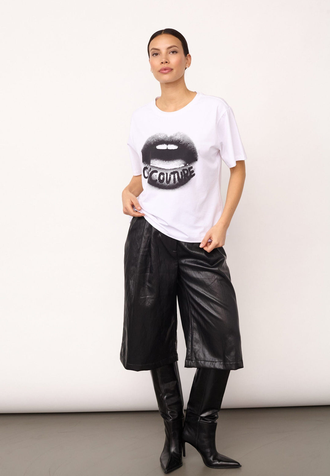 Co´Couture - Lipcc Coco Box Tee 500066 - 10001 - White T-shirts 