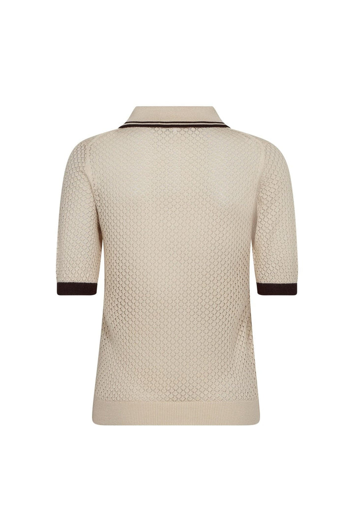 Co´Couture - Luecc Pointelle Polo Knit 42020 - 199 - Bone