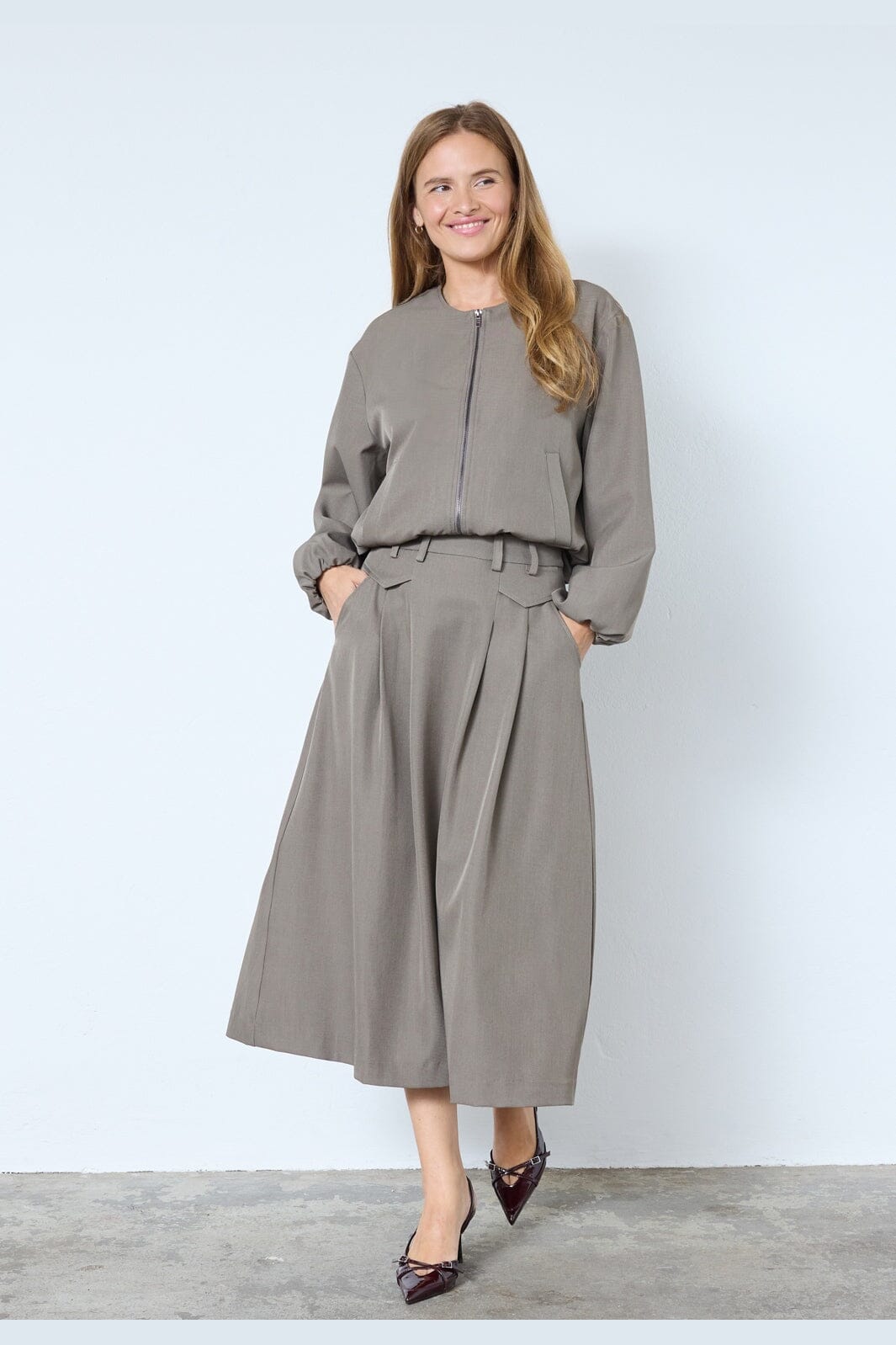 Co´Couture - Lunacc Balloon Zip Jacket 30330 - 154 - Walnut