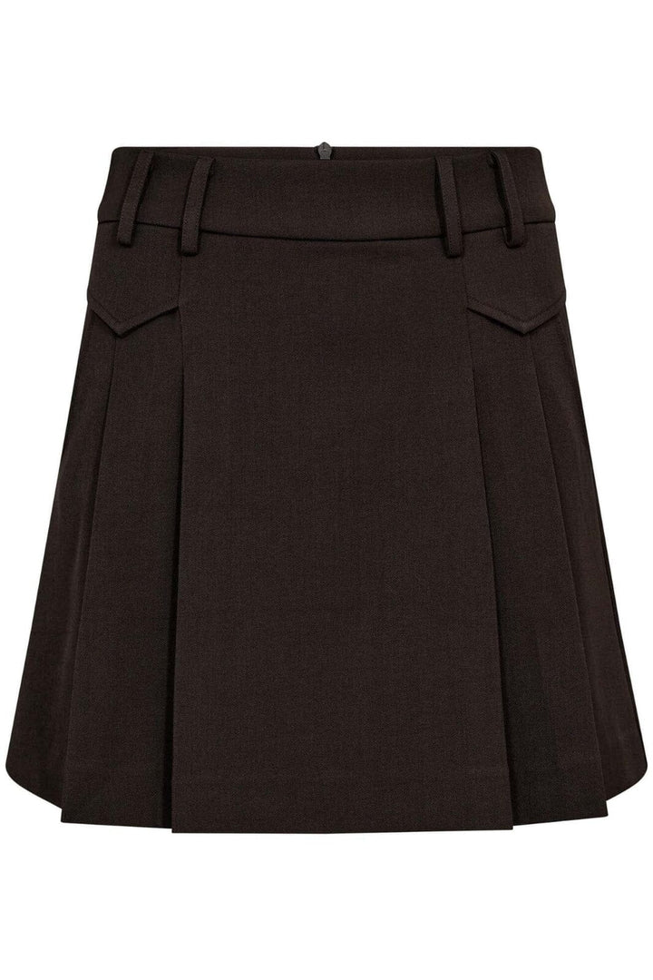 Co´Couture - Lunacc Pocket Pleat Mini Skirt 34223 - 145 - Dark Brown Nederdele 