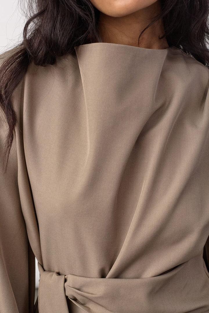 Co´Couture - Lunacc Tie Blouse 500386 - 20018 - Taupe