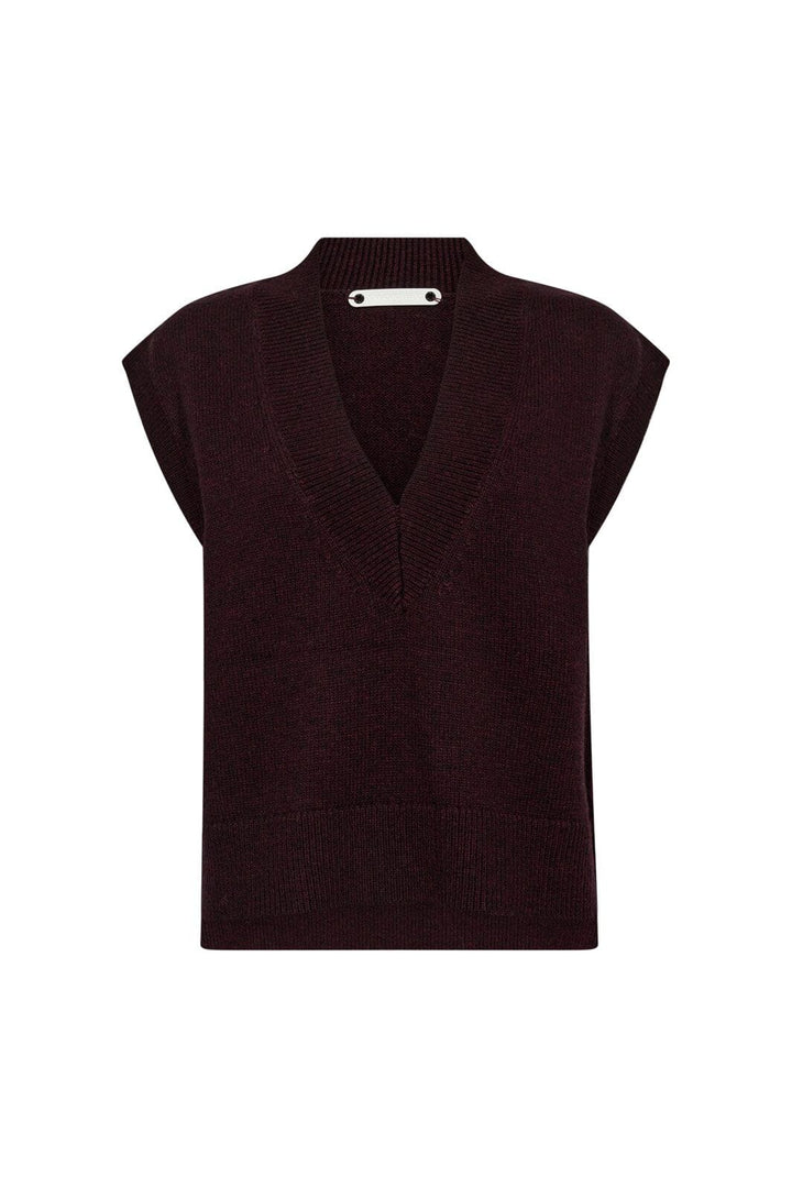 Co´Couture - Majacc V-Knit Vest 32220 - 87 - Winered