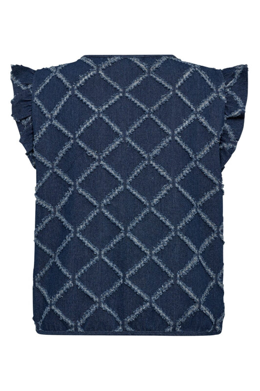 Co´Couture - Milancc Denim Frill Vest 30314 - 555 - Dark Denim